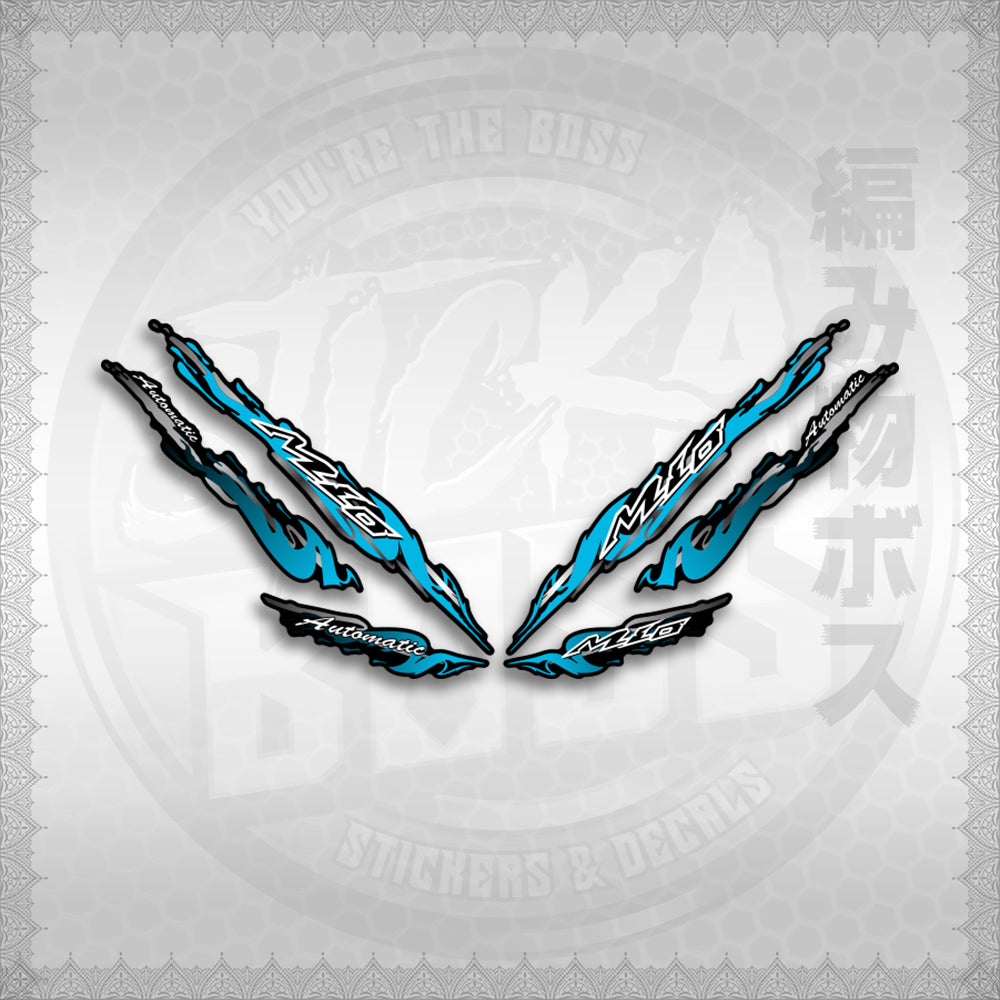 STICKER DECALS for MIO 1 / SMILE (MIR25SLCR) By STICKABOSS (SOFIE LAMINATED WATERPROOF)