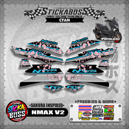 NMAX V2 STICKER DECALS ( SAKURA INSPIRED )【WITH FREEBIES】