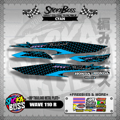 WAVE 110 R DECALS ( JRP THAILAND METAL PLATE )【WITH FREEBIES】