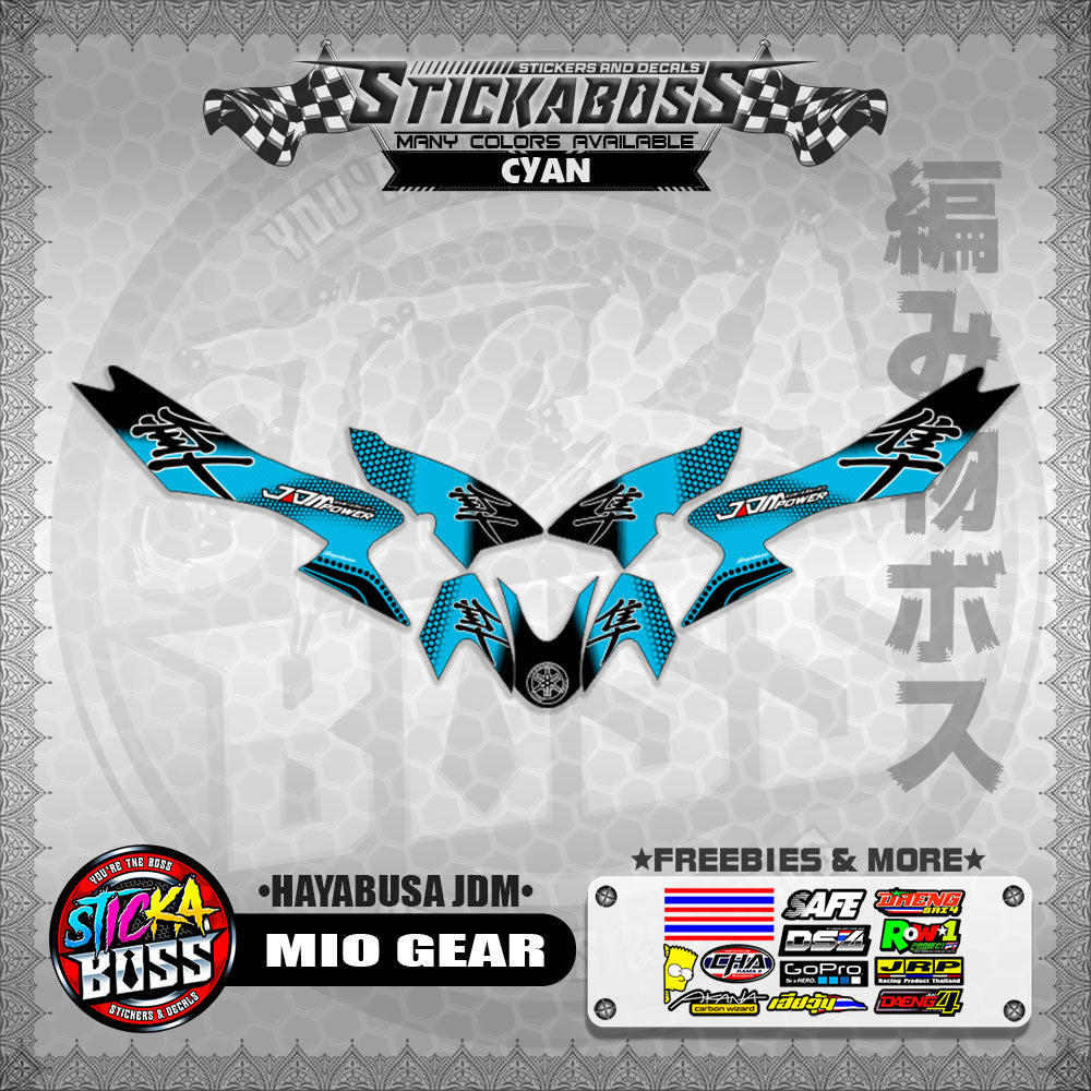 MIO GEAR STICKER DECALS ( HAYABUSA JDM )【WITH FREEBIES】