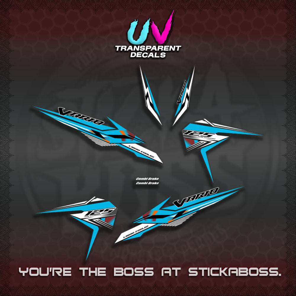 【PREMIUM UV PRINT】TRANSPARENT CLICK 125 V3 VARIO DECALS (2026 KING 001 DESIGN)By STICKABOSS