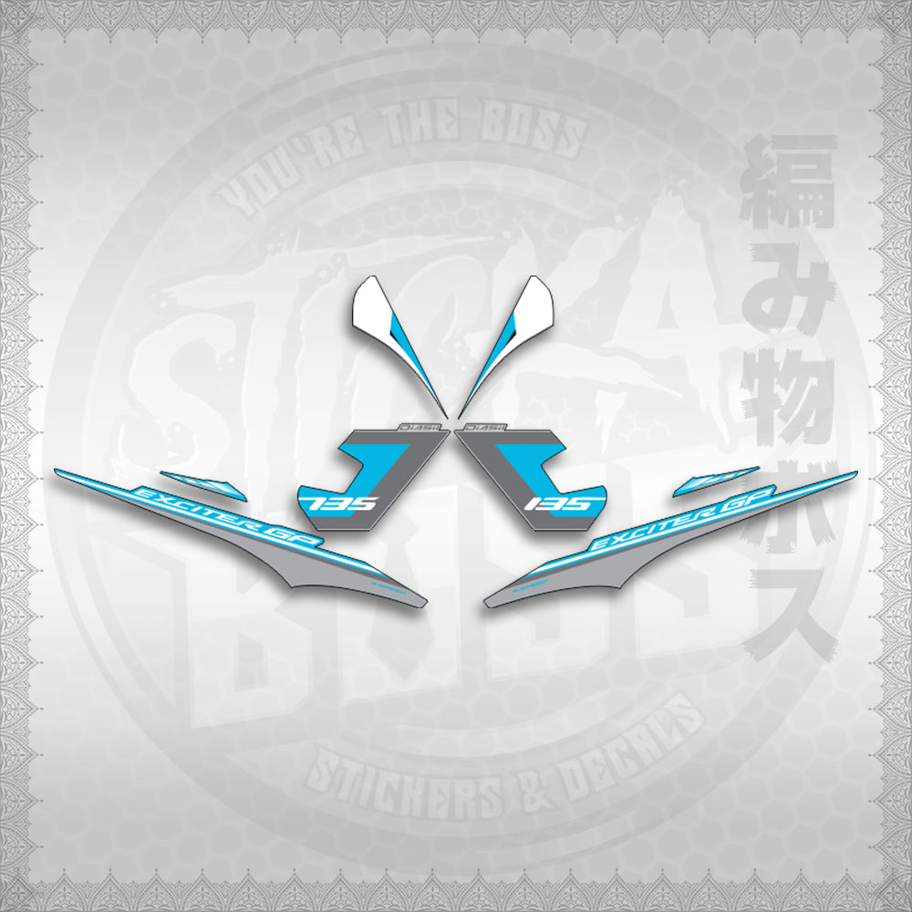 STICKER DECALS for SNIPER 135 MX(S13525EXGP)By STICKABOSS (SOFIE LAMINATED WATERPROOF)