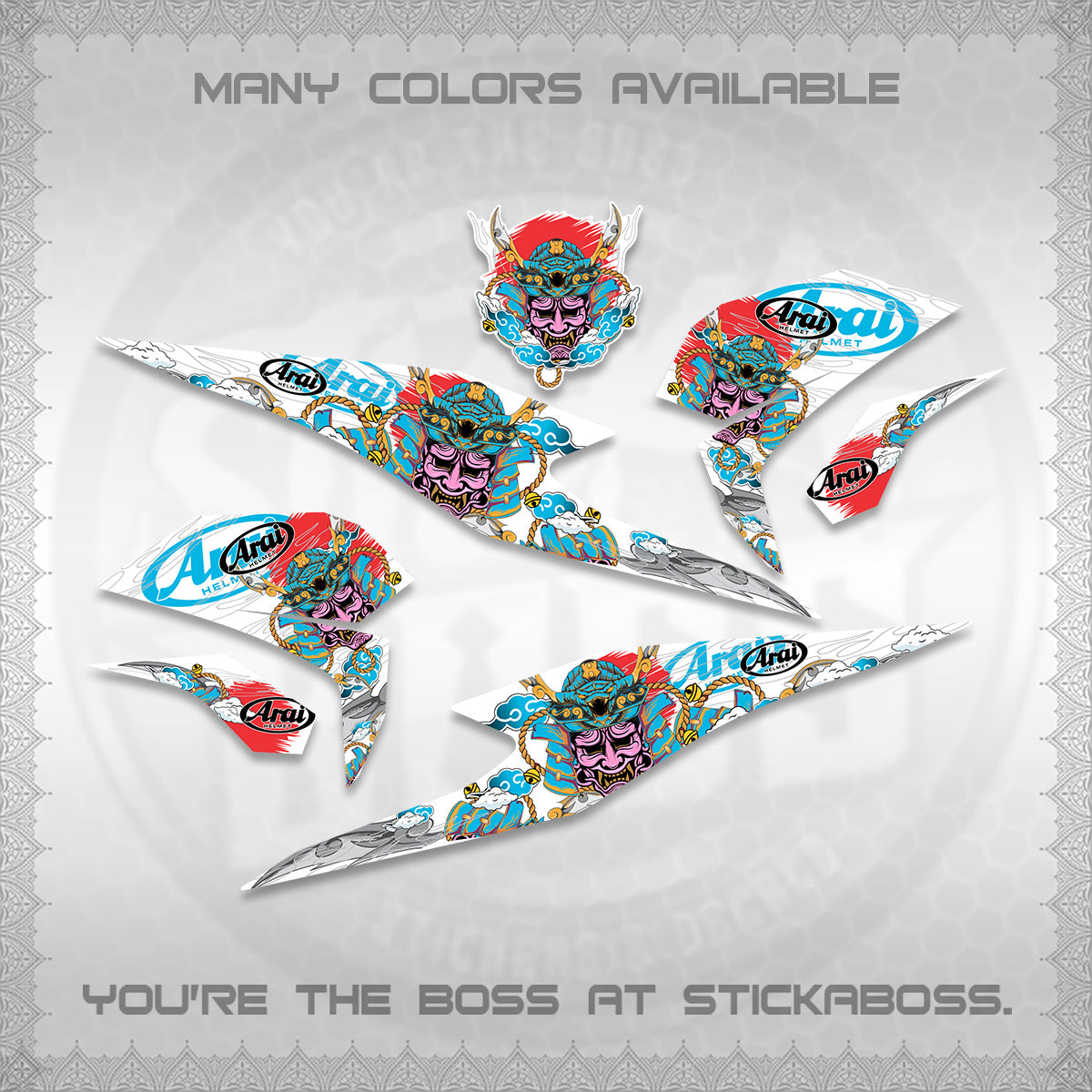BEAT FI INDO FOR WHITE DECALS (2026 NEW SAMURAI MOTIF) STICKER KITS BY STICKABOSS