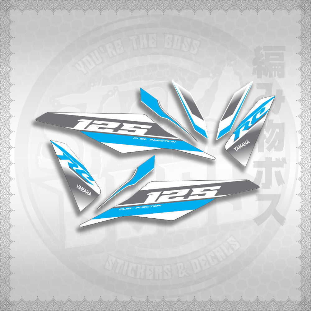 MIO I 125 M3 DASH RC EDITION FOR WHITE STICKER DECALS By STICKABOSS (SOFIE LAMINATED WATERPROOF)