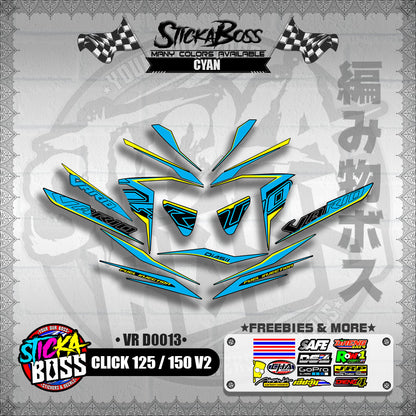 CLICK 125 / 150 V2 DECALS ( VR D0013 )【WITH FREEBIES】