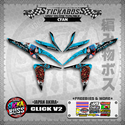 CLICK V2 STICKER DECALS ( JAPAN AKIRA )【WITH FREEBIES】