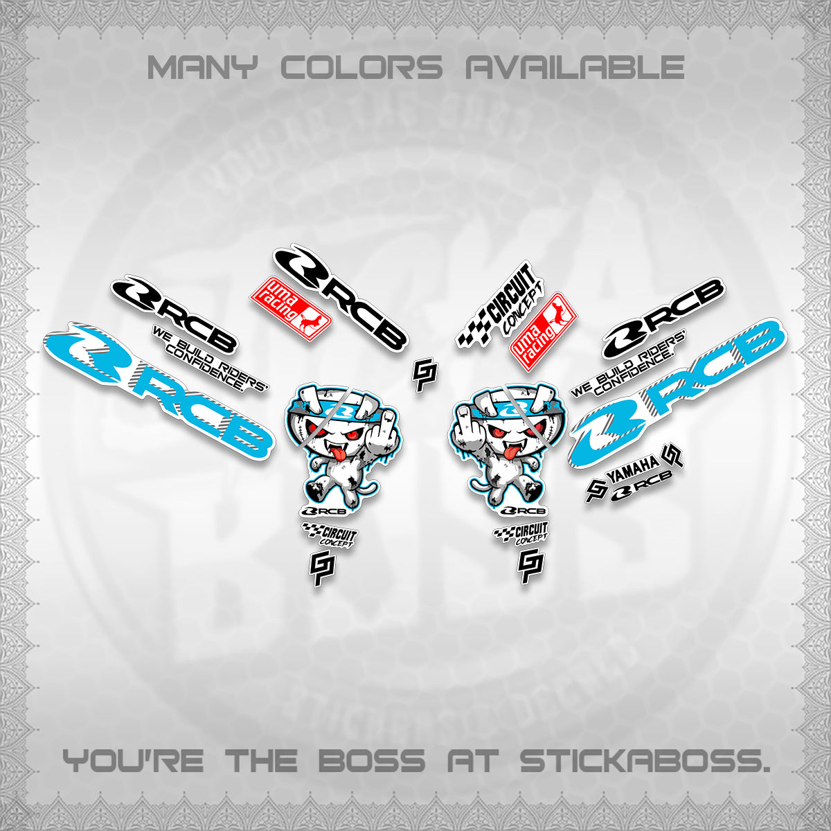 AEROX V2 FOR WHITE DECALS (2026 RACE ZOMBIE DESIGN) STICKER DECALS By STICKABOSS
