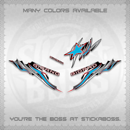 GIORNO 125 DECALS (2026 NEW TRIBAL FIRE NTN) STICKER DECALS BY STICKABOSS