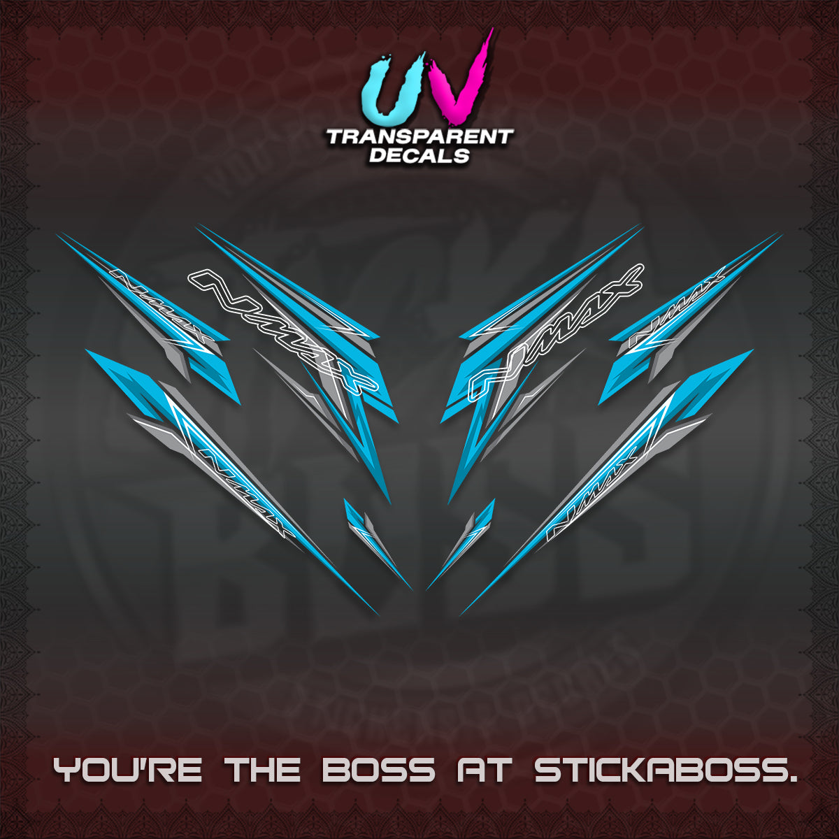 NMAX V2 UV TRANSPARENT DECALS (2024 NM 00-A1 STYLE) STICKER DECALS By STICKABOSS