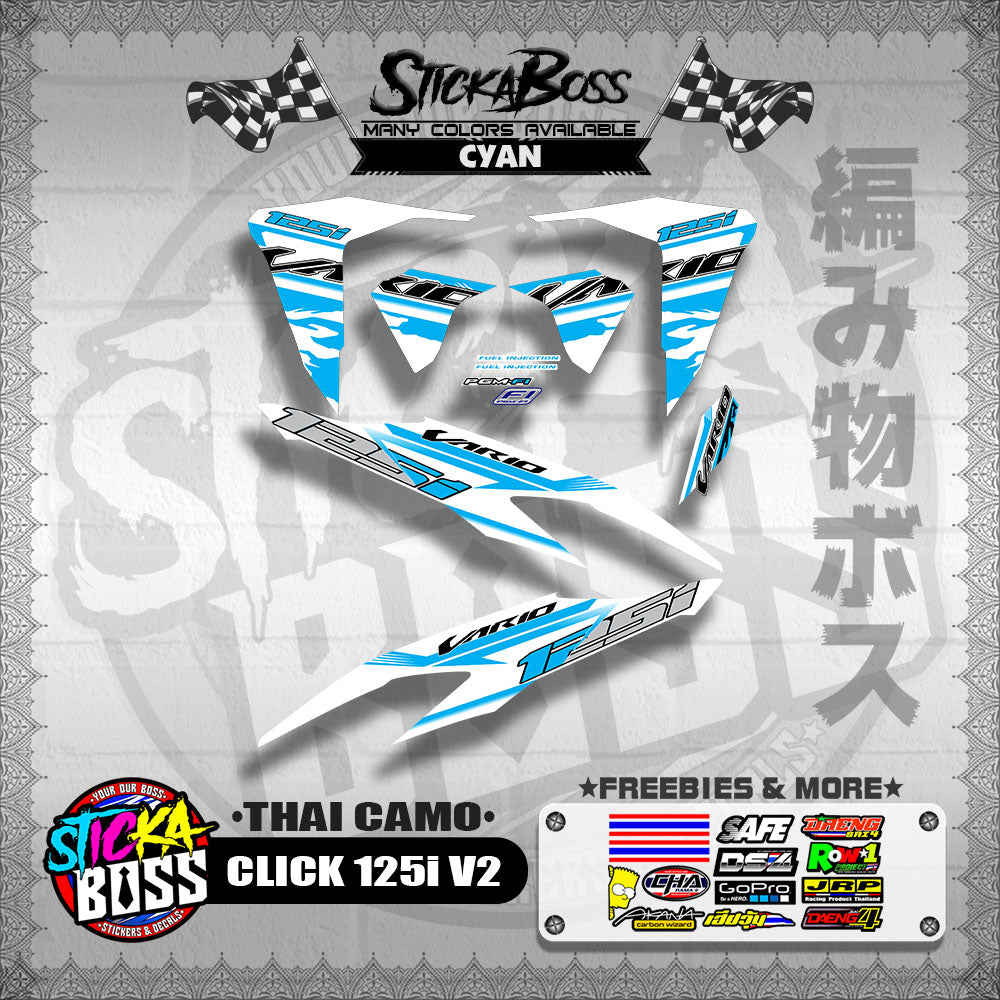 CLICK 125i V2 DECALS ( THAI CAMO )【WITH FREEBIES】