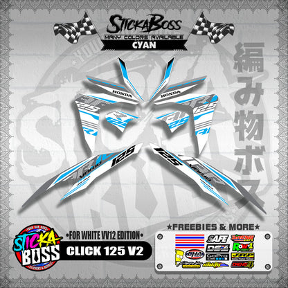 CLICK 125 V2 DECALS ( FOR WHITE VV12 EDITION )【WITH FREEBIES】
