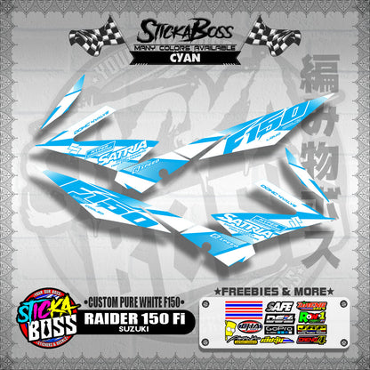 RAIDER 150 Fi STOCK DECAL ( CUSTOM PURE WHITE F150 )【WITH FREEBIES】
