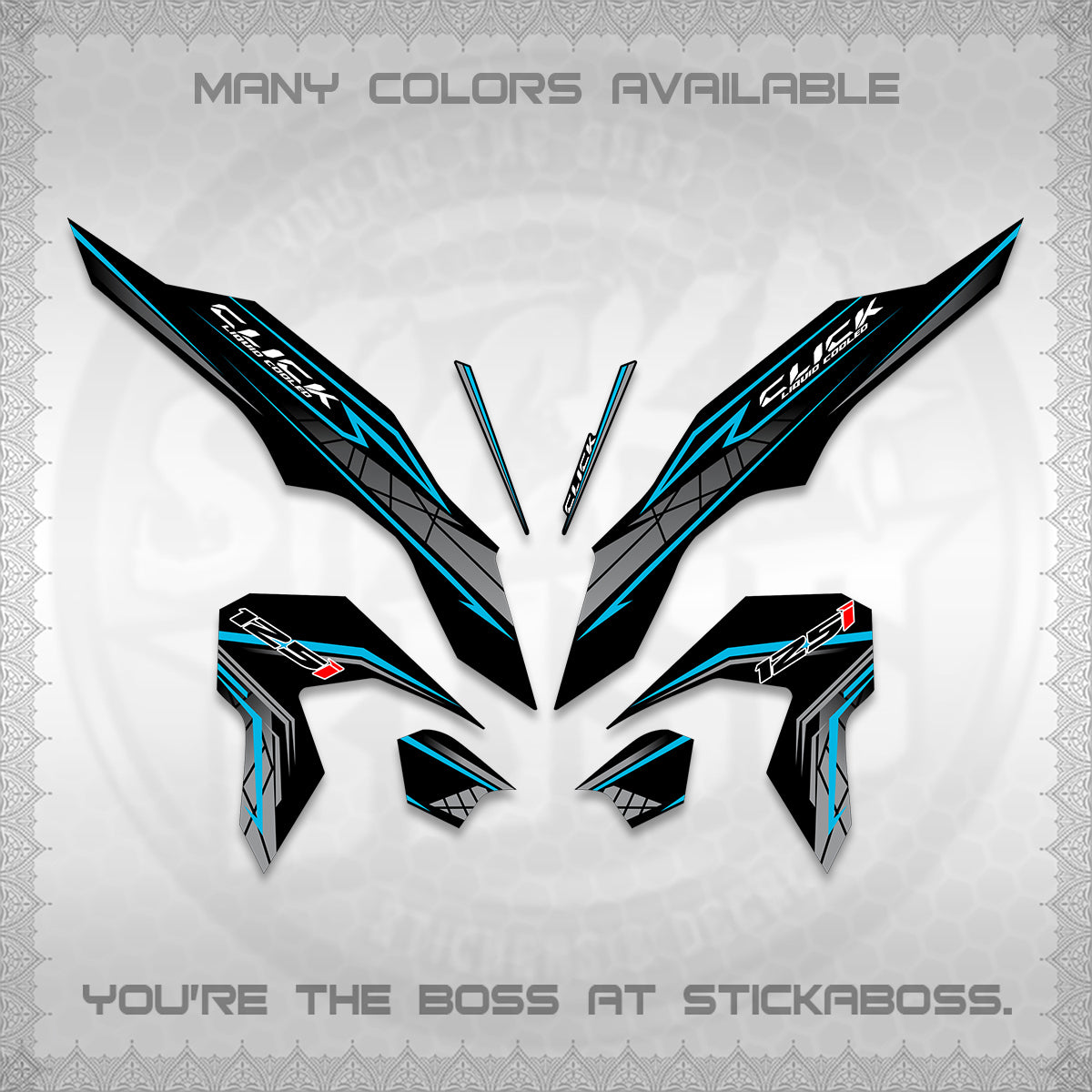 CLICK 125 V3 DECALS (2023 SIMPLE STRIPE DESIGN) STICKER DECALS By STICKABOSS