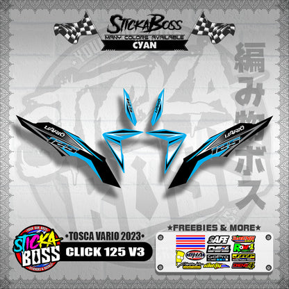 CLICK 125 V3 DECALS ( TOSCA VARIO 2023 )【WITH FREEBIES】