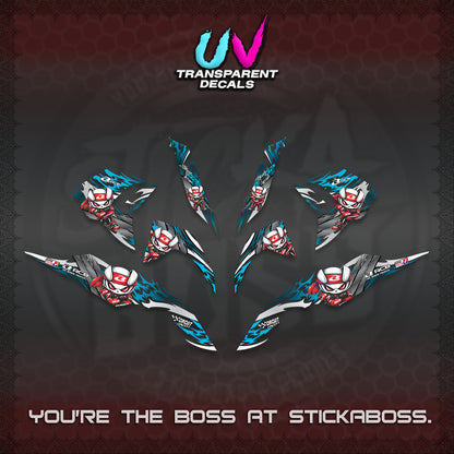 CLICK 125 V3 UV TRANSPARENT DECALS (2026 NEW RCB 2.0 DESIGN) STICKER KITS BY STICKABOSS