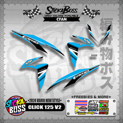 CLICK 125 V2 DECALS ( 2024 VARIO NEW STYLE )【WITH FREEBIES】