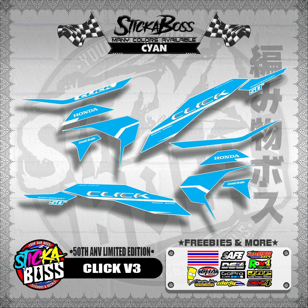 CLICK V3 DECALS ( 50TH ANV LIMITED EDITION )【WITH FREEBIES】