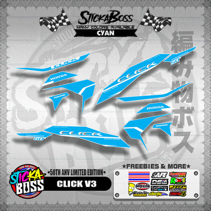 CLICK V3 DECALS ( 50TH ANV LIMITED EDITION )【WITH FREEBIES】