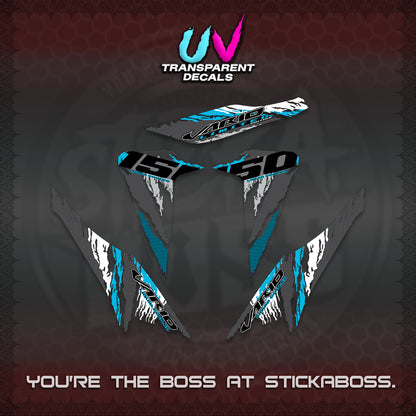 CLICK 150 V2 VARIO UV TRANSPARENT DECALS (2022 SPECIAL SPLASH DESIGN) STICKER KITS BY STICKABOSS