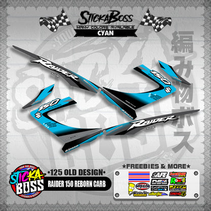 RAIDER 150 REBORN CARB DECALS ( 125 OLD DESIGN )【WITH FREEBIES】
