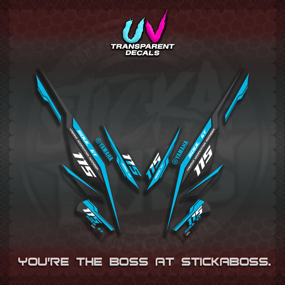 【PREMIUM UV PRINT】TRANSPARENT MIO SOUL I 115 GT INDO DECALS(0002 DESIGN)STICKER DECALS By STICKABOSS