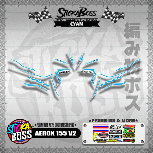 AEROX 155 V2 DECALS ( FOR WHITE 2023 CUSTOM STRIPING )【WITH FREEBIES】