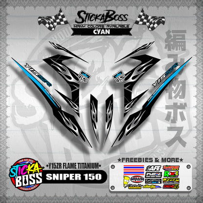 SNIPER 150 DECALS ( Y15ZR FLAME TITANIUM )【WITH FREEBIES】