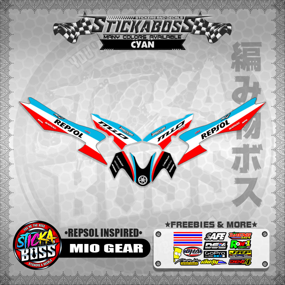 MIO GEAR STICKER DECALS ( REPSOL INSPIRED )【WITH FREEBIES】