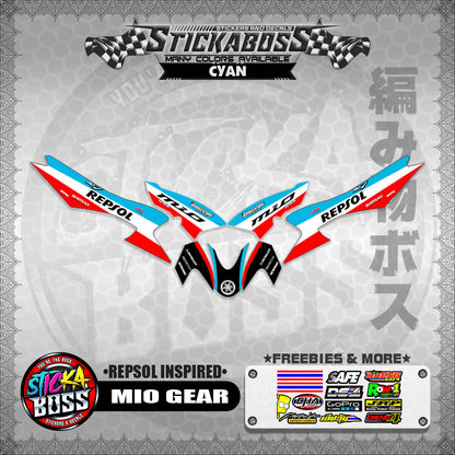MIO GEAR STICKER DECALS ( REPSOL INSPIRED )【WITH FREEBIES】
