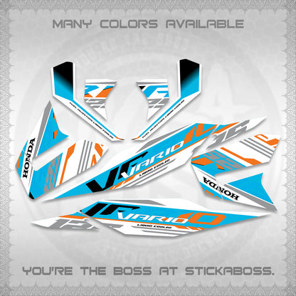 CLICK 125 V4 MALAY VARIO FOR WHITE DECALS (2026 VV12 DESIGN) STICKER KITS BY STICKABOSS