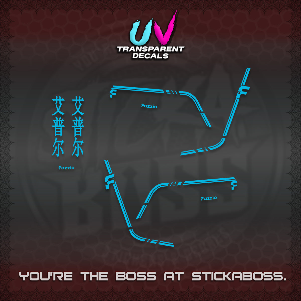 FAZZIO UV TRANSPARENT DECALS (2026 JAPAN LINES) STICKER KITS BY STICKABOSS