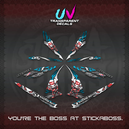 AEROX 155 V1 UV TRANSPARENT DECALS (2026 NEW RCB 2.0 DESIGN) STICKER KITS BY STICKABOSS