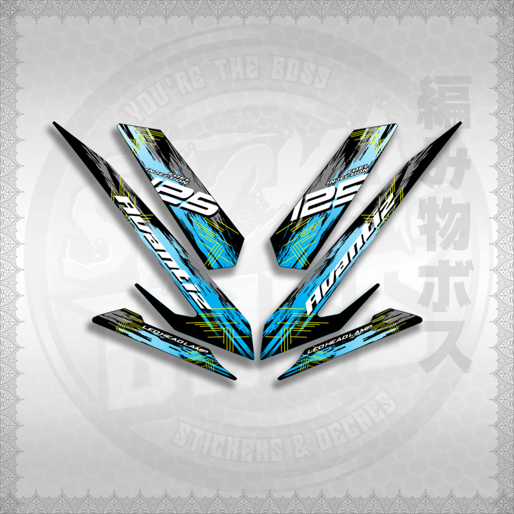 MIO SOUL I 125 GT EGO AVANTIZ STROKE DESIGN STICKER DECALS By STICKABOSS SOFIE LAMINATED WATERPROOF