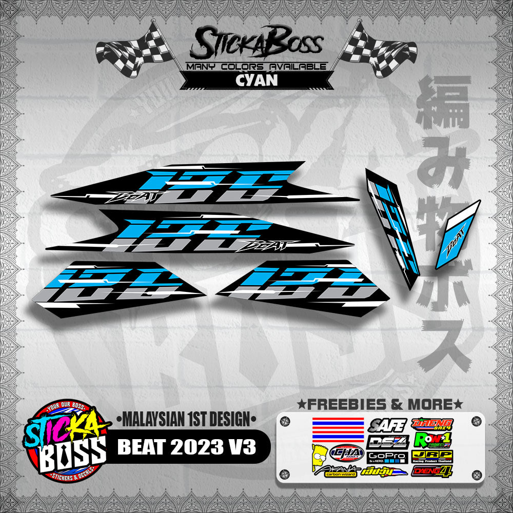BEAT 2023 V3 DECALS ( MALAYSIAN 1ST DESIGN )【WITH FREEBIES】
