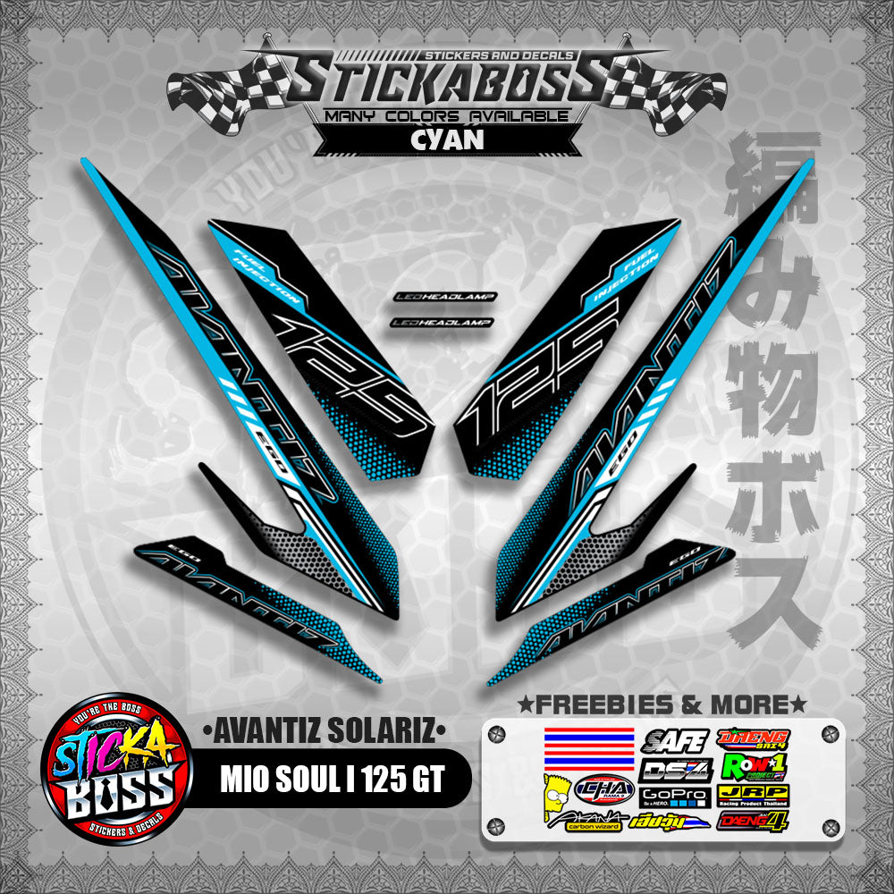 MIO SOUL I 125 GT STICKER DECALS ( AVANTIZ SOLARIZ )【WITH FREEBIES】
