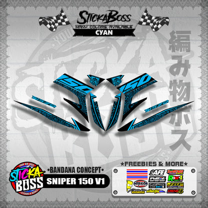 SNIPER 150 V1 DECALS ( BANDANA CONCEPT )【WITH FREEBIES】