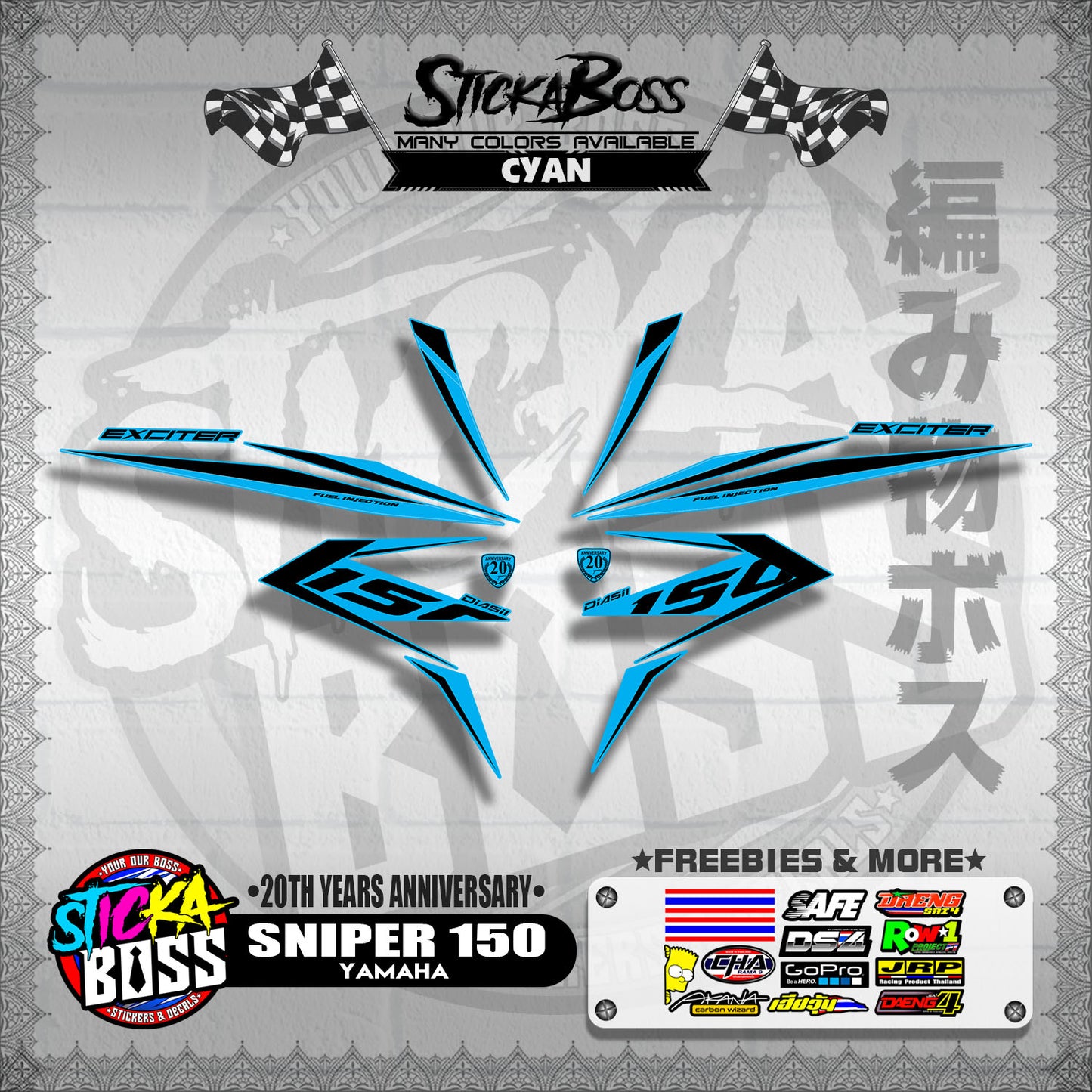 SNIPER 150 DECALS ( 20TH YEARS ANNIVERSARY )【WITH FREEBIES】