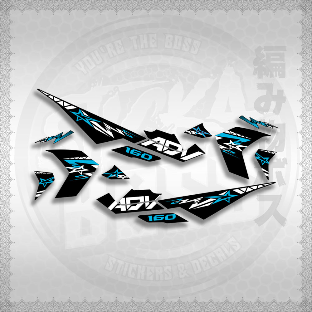 STICKER DECALS for ADV 160 (A160ALxOMIN) By STICKABOSS (SOFIE LAMINATED WATERPROOF)