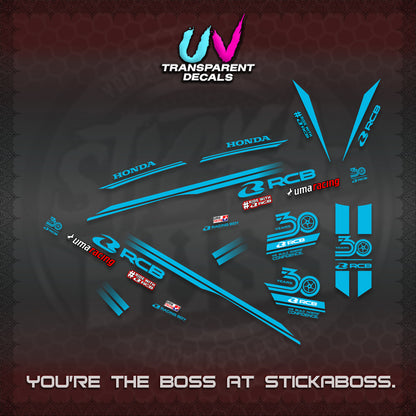CLICK 125 V2 UV TRANSPARENT DECALS (2026 30TH ANNIVERSARY RACING DESIGN) STICKER DECALS By STICKABOSS