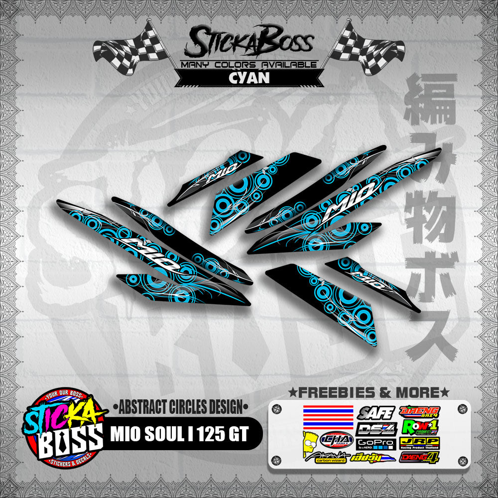 MIO SOUL I 125 GT DECALS ( ABSTRACT CIRCLES DESIGN )【WITH FREEBIES】