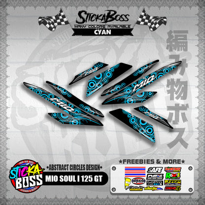 MIO SOUL I 125 GT DECALS ( ABSTRACT CIRCLES DESIGN )【WITH FREEBIES】