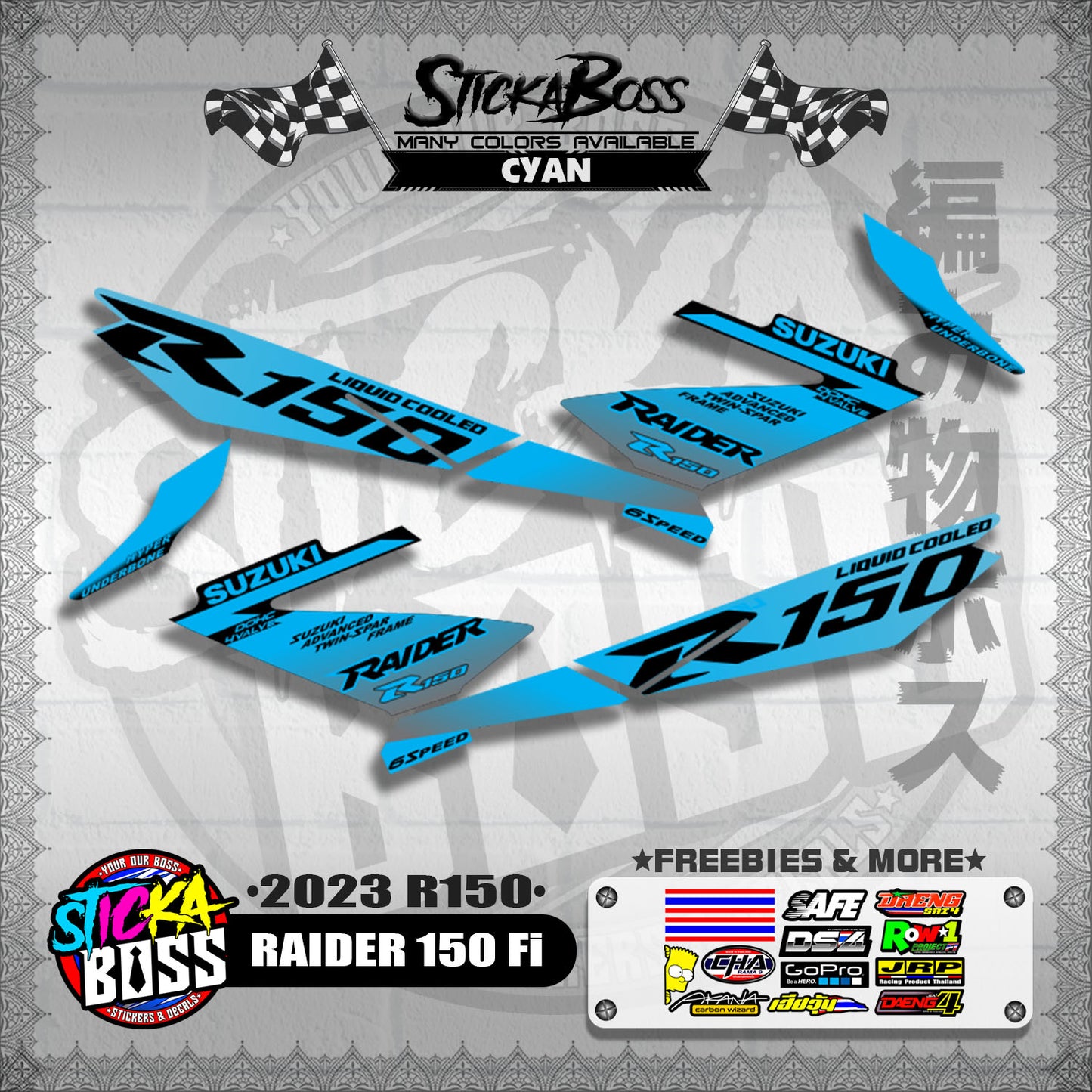 RAIDER 150 Fi DECALS ( 2023 R150 )【WITH FREEBIES】