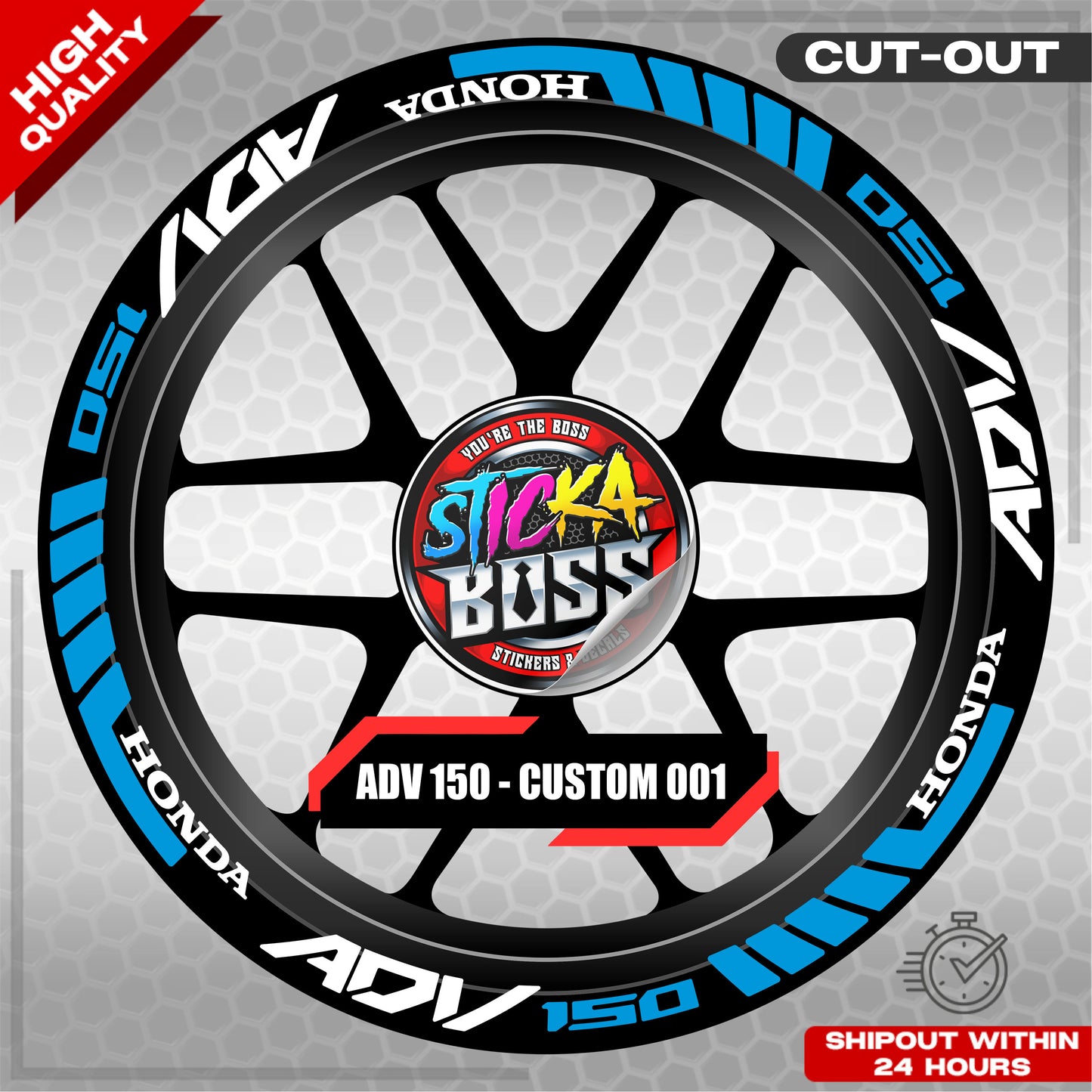 ADV 150 MAG STICKER SET ( 2 MAGS ) - CUSTOM 001 | VINYL WATERPROOF CUT-OUT DECALS