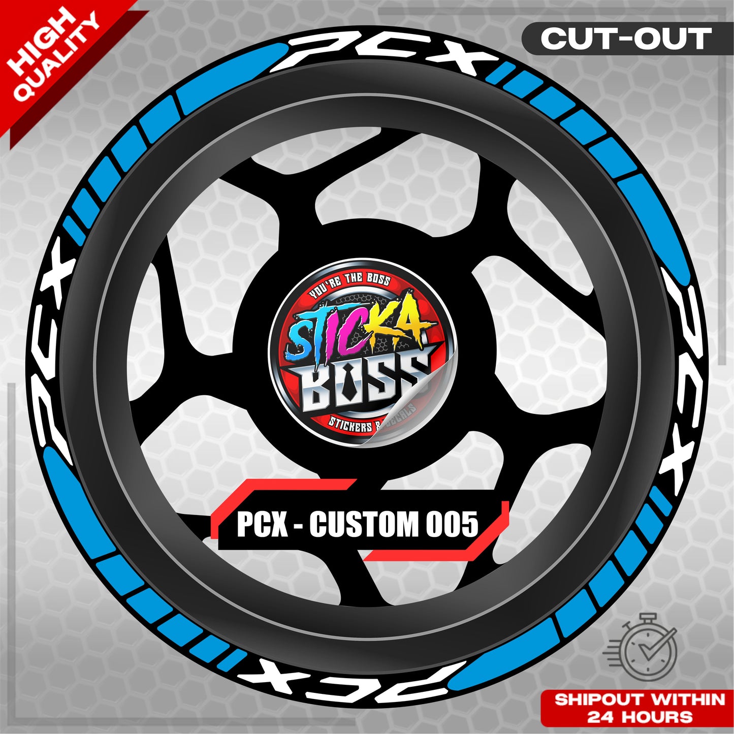 PCX 150 / 160 MAGS STICKER SET  ( 2 MAGS ) - CUSTOM 005 | VINYL WATERPROOF CUT-OUT DECALS