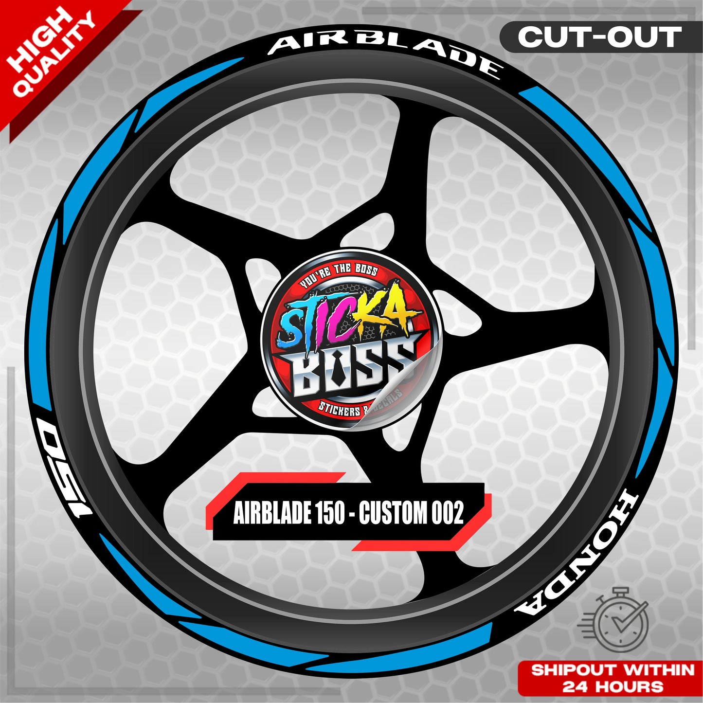 AIRBLADE 150 MAG STICKER SET ( 2 MAGS ) - CUSTOM 002 | VINYL WATERPROOF CUT-OUT DECALS