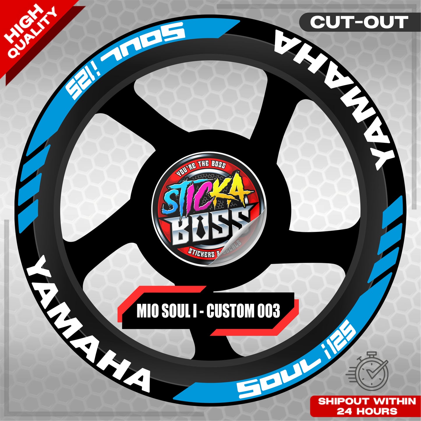 MIO SOUL I 125 MAGS STICKER SET  ( 2 MAGS ) - CUSTOM 003 | VINYL WATERPROOF CUT-OUT DECALS