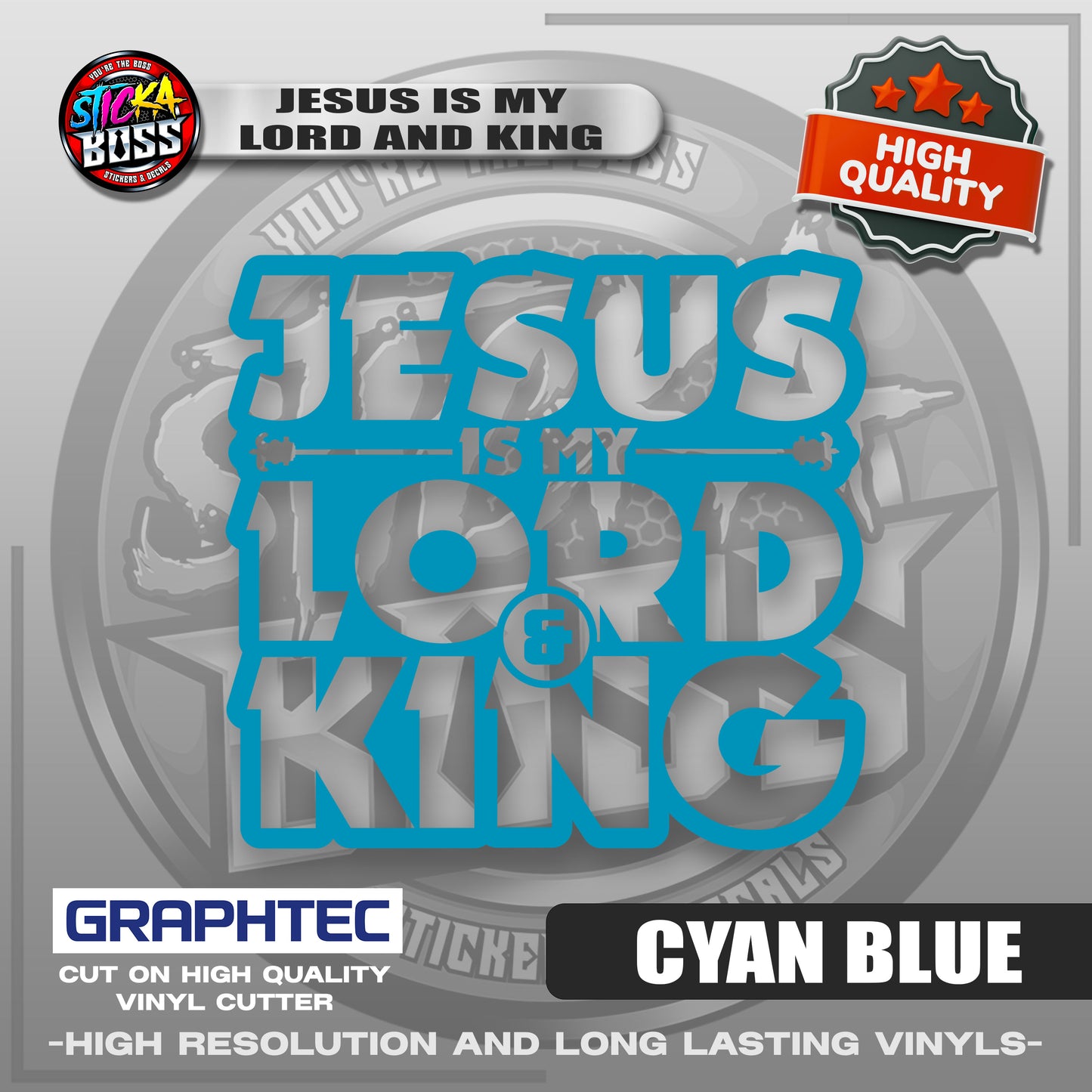 JESUS IS MY LORD AND KING | VINYL WATERPROOF CUT-OUT STICKER DECALS【Stickaboss】