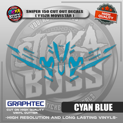 SNIPER 150 CUT OUT DECALS ( Y15ZR MOVISTAR ) | VINYL WATERPROOF CUT-OUT STICKER DECALS