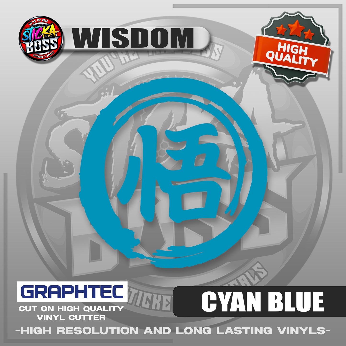 WISDOM - JAPANESE KANJI SYMBOL | VINYL WATERPROOF CUT-OUT STICKER DECALS【Stickaboss】