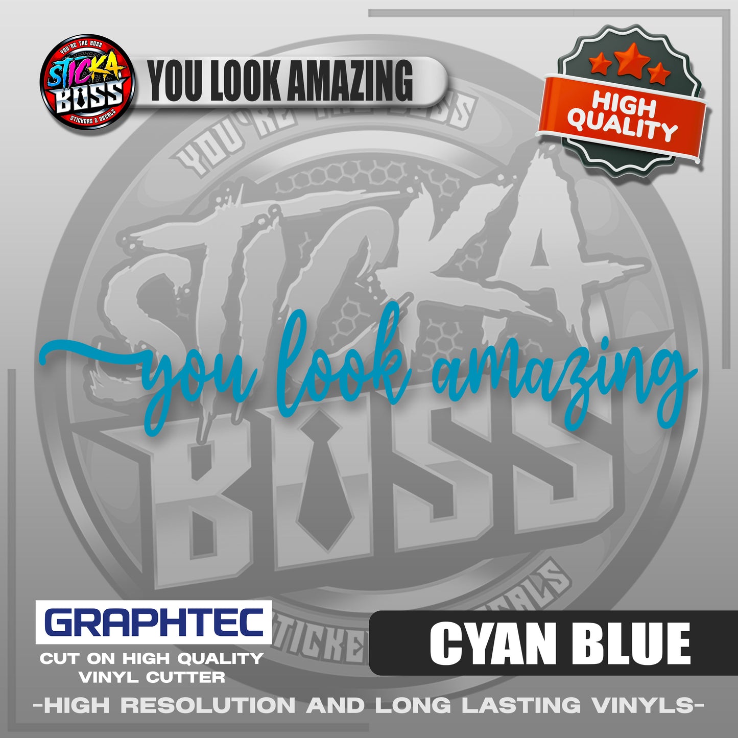 YOU LOOK AMAZING | VINYL WATERPROOF CUT-OUT STICKER DECALS【Stickaboss】